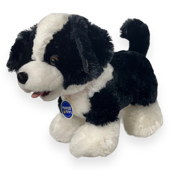 Build a Bear Border Collie Dog Stuffed Animal Plush BAB Black White Promise Pets - Picture 5 of 13
